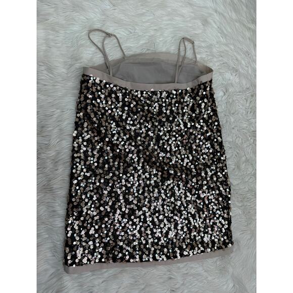 House of Harlow X Revolve Kristian Sequin Mini Dress Nude Black Size M - Picture 8 of 16